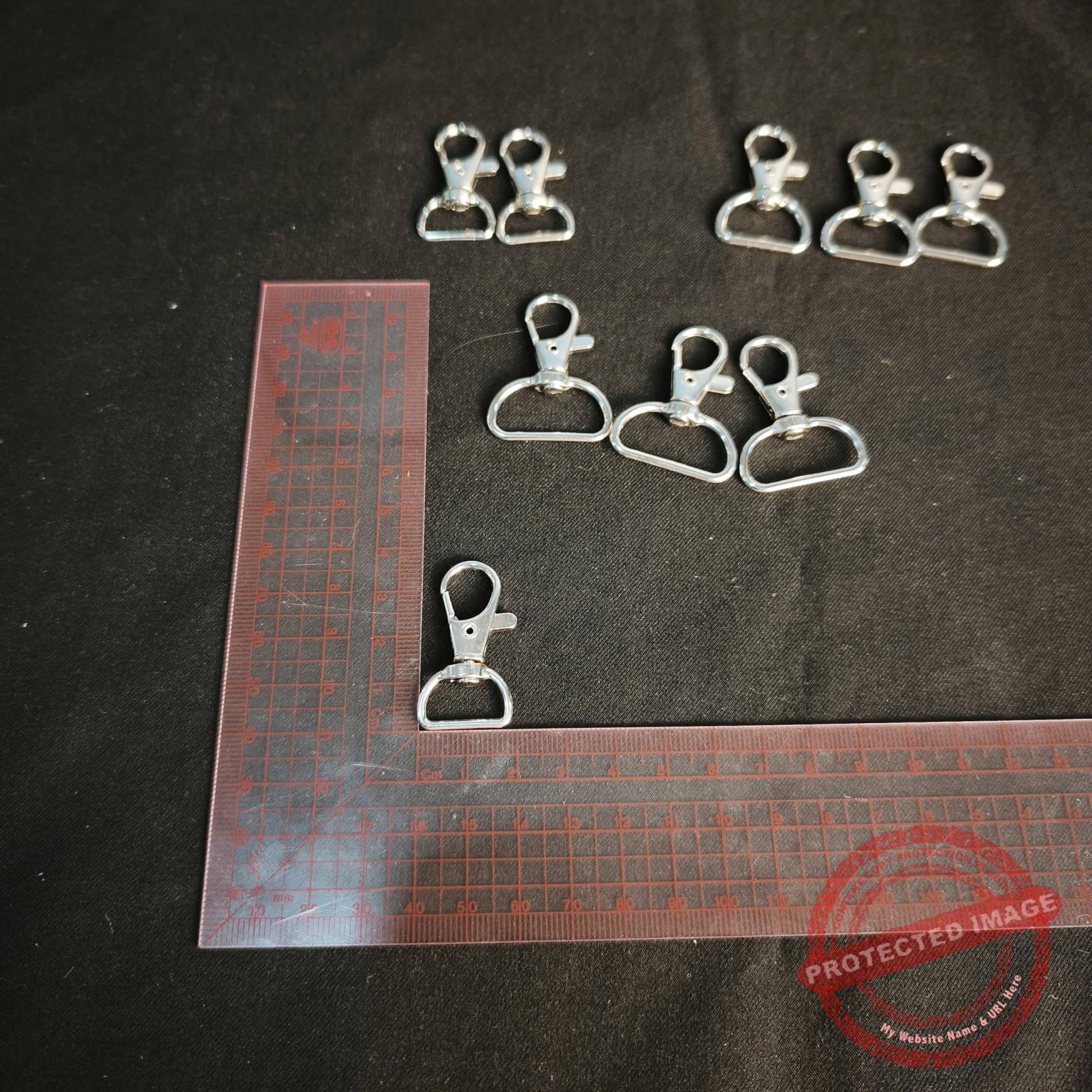 Móc càng cua màu bạc 1,5cm Móc càng cua màu bạc bản 1,5cm